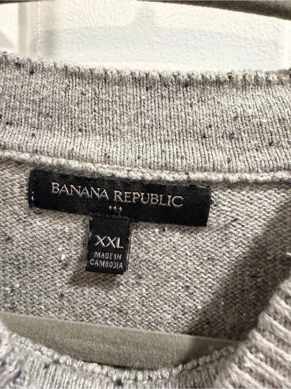 Banana Republic Men's Heather Speckled Gray Crewneck Sweater Sz XXL